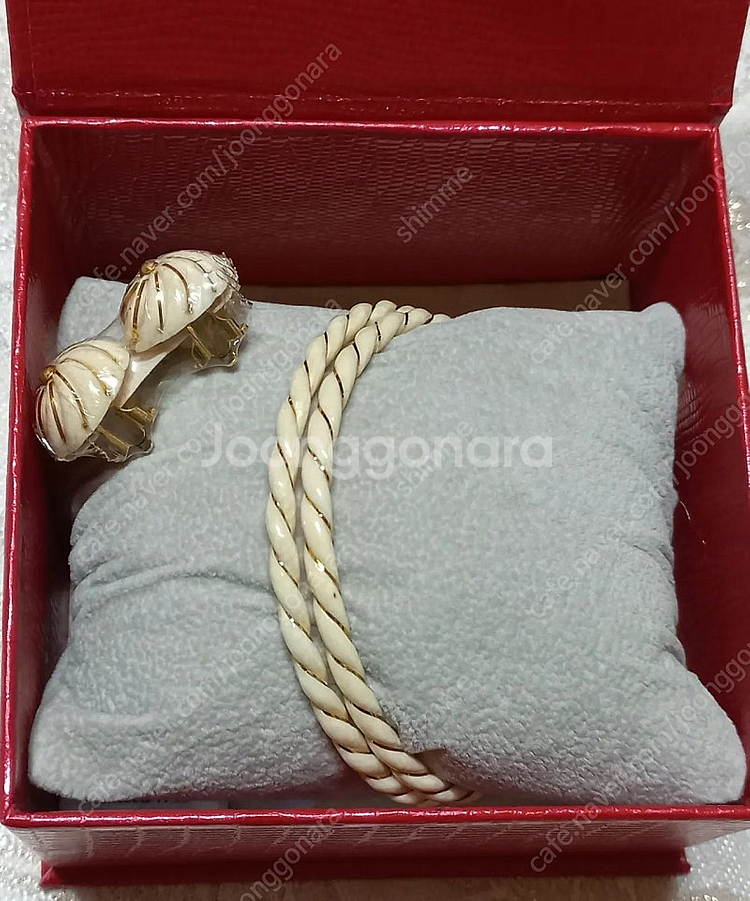 상아 리얼상아+팔찌14K 귀걸이세트 상아--2