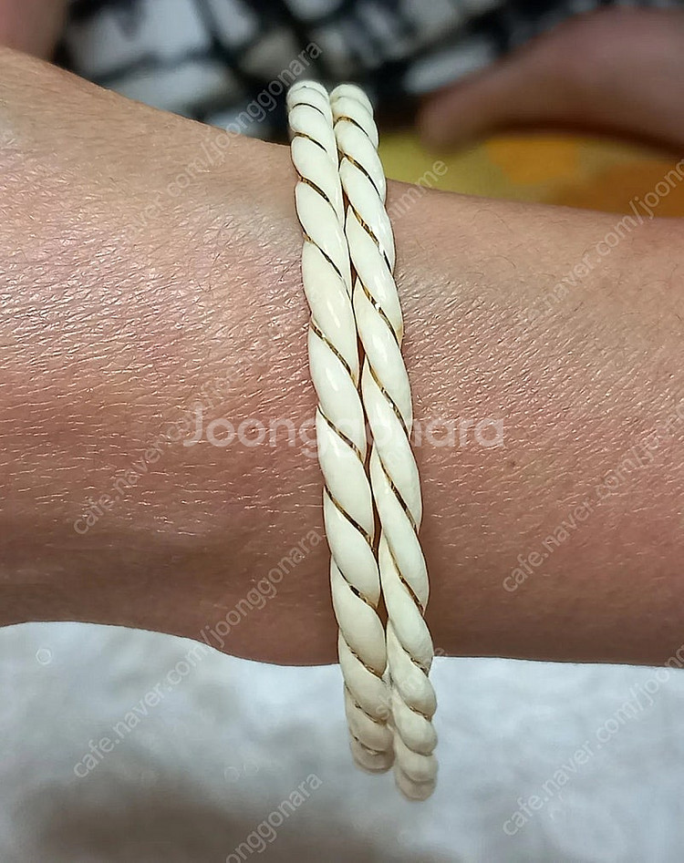 상아 리얼상아+팔찌14K 귀걸이세트 상아--4