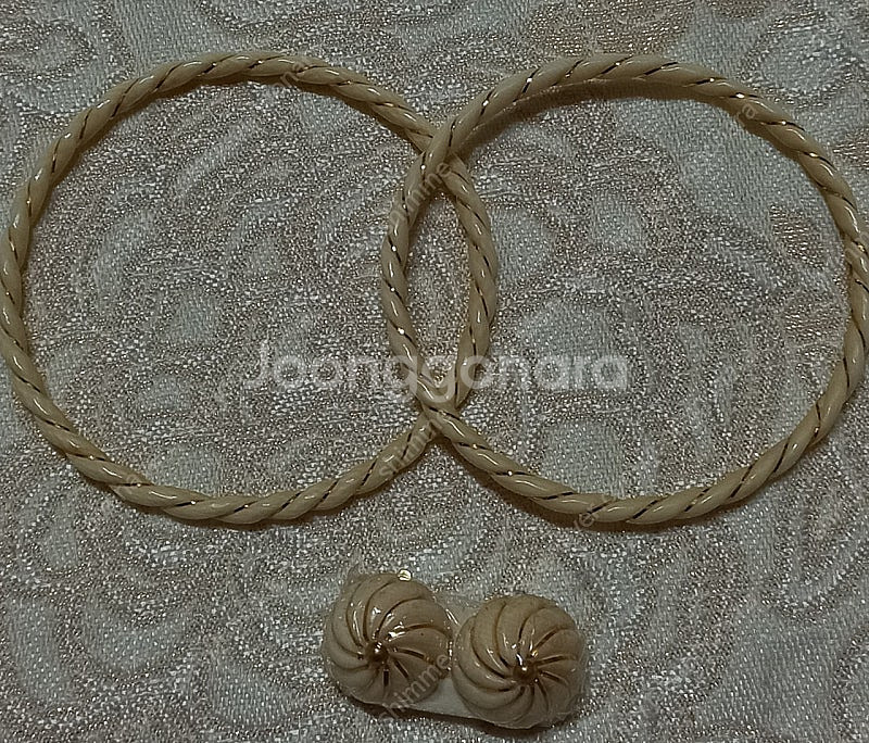 상아 리얼상아+팔찌14K 귀걸이세트 상아--8