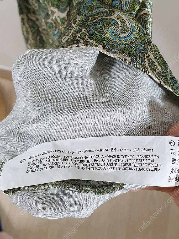 자라 페이즐리 미니원피스 뷔스티에 그린톤 55 66 끈...--6