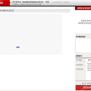 28일(일) 싸이 대전 흠뻑쇼 스탠딩 SR 가구역 2석