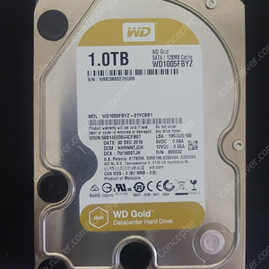 데스크탑용 웨스턴디지털(WD) HDD 3.5인치 SATA 하드디스크 1TB 팝니다.