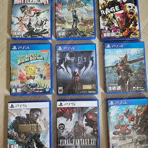 PS4,PS5 게임 판매 (아우터월드, 레이지2, 스폰지밥, 프레이, 바이오뮤턴트, 파판16, 이모탈오브아베움, 이스9)