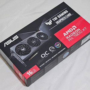 ASUS TUF Gaming 라데온 RX 7800 XT O16G OC D6 16GB 미개봉 택포 650,000원