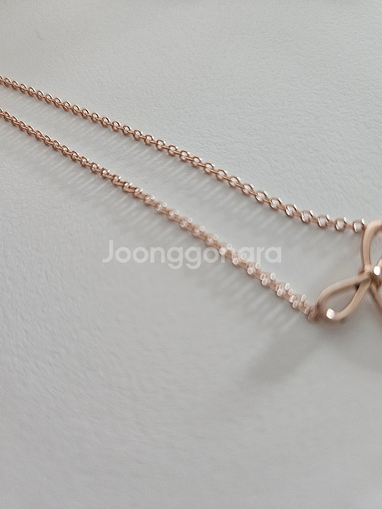 14k 리본목걸이 핑크골드--2