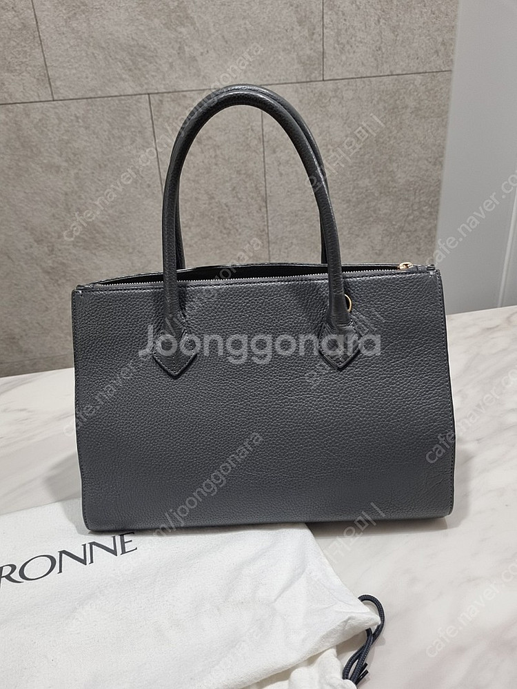 쿠론 가방 쿠론 뉴스테파니 토트백 에토프컬러 진그레이--2