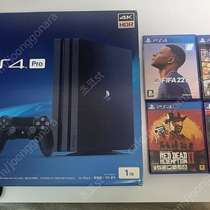 PS4 플스4 프로 블랙 7218B 1테라 + 인기게임CD 4종 판매합니다.