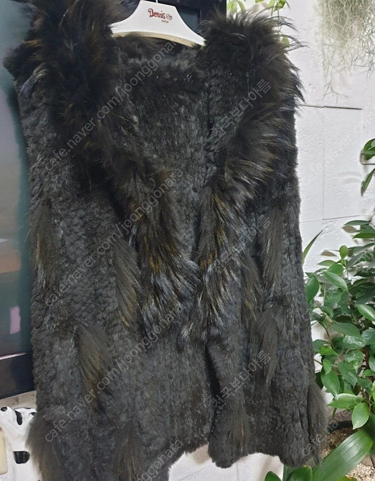 100% 토끼털 라쿤털 콤비 후드롱조끼 털조끼--1