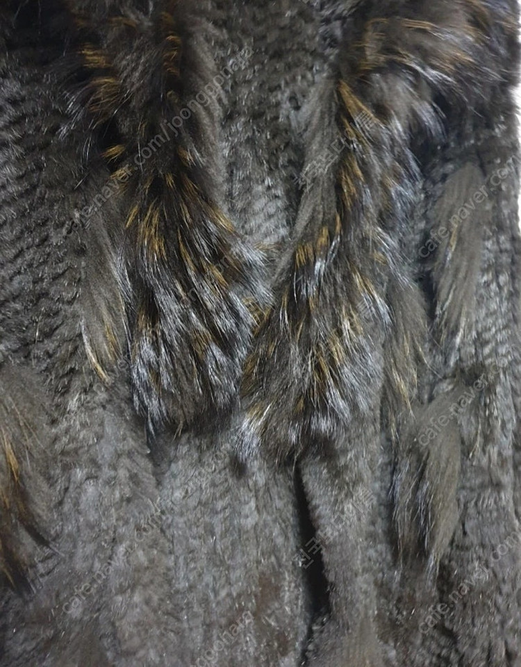 100% 토끼털 라쿤털 콤비 후드롱조끼 털조끼--5