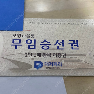 울릉도 왕복 2인 승선권