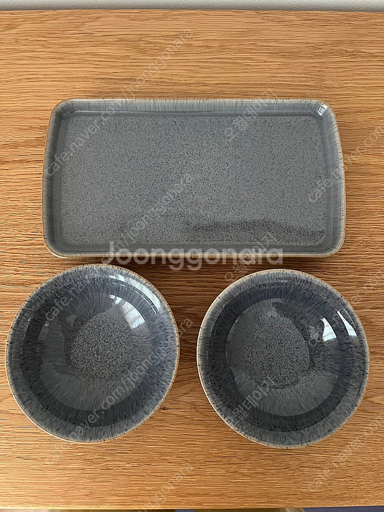 덴비 긴 사각접시26cm+앞접시 2p 일괄판매--0