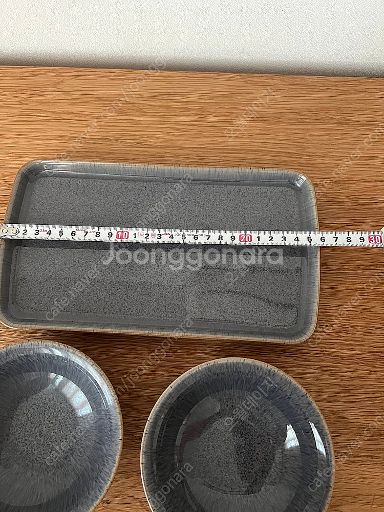 덴비 긴 사각접시26cm+앞접시 2p 일괄판매--1