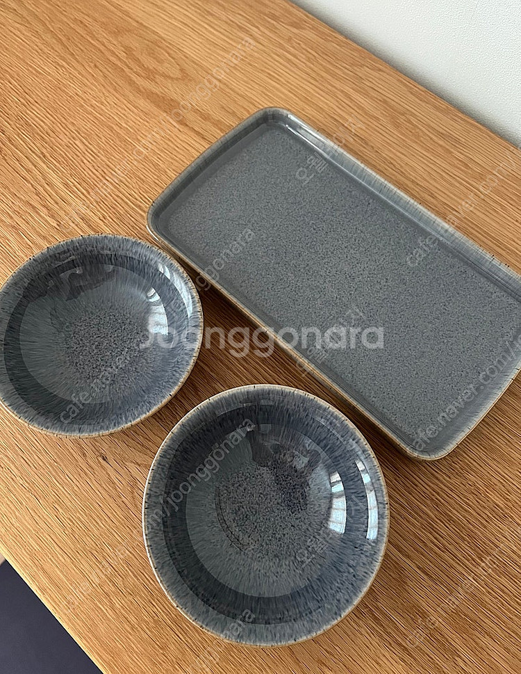 덴비 긴 사각접시26cm+앞접시 2p 일괄판매--4