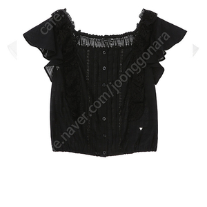 게스 스퀘어넥 러플 나시 블라우스