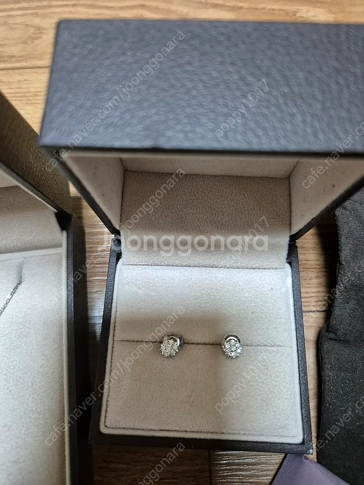 골든듀 다이아 목걸이 귀걸이 셋트 골든듀 18k 백금--2