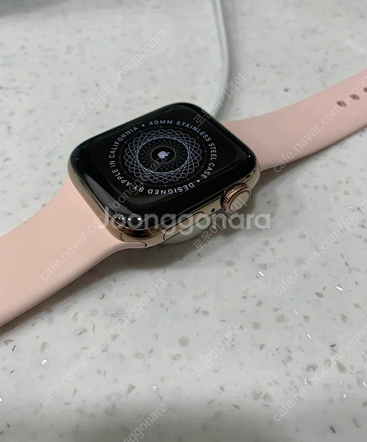 애플워치 5 골드 스테인리스 40mm--4