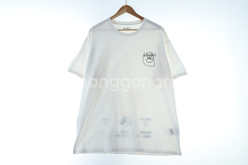 (XL) 칼하트 반팔 티셔츠 화이트 올드스쿨 프린팅 박...--1