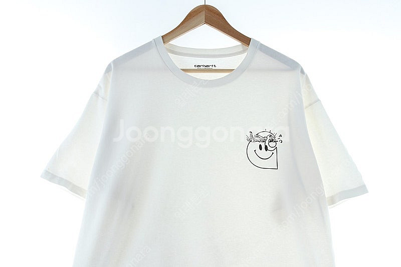 (XL) 칼하트 반팔 티셔츠 화이트 올드스쿨 프린팅 박...--2