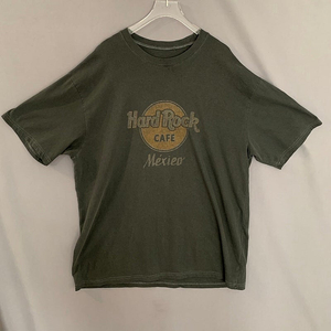 105 XL 하드락카페 멕시코 빈티지 프린팅 오버핏 피그먼트 반팔 티셔츠 팝니다