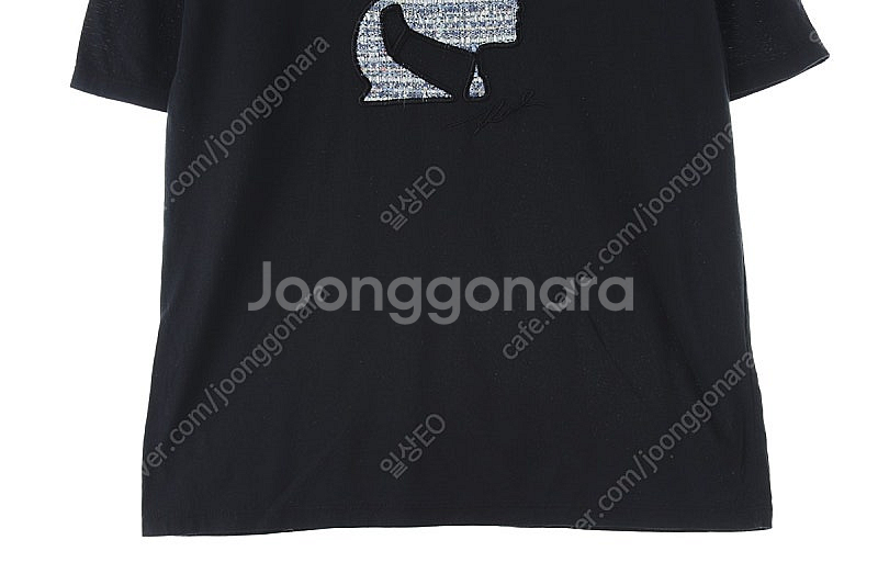 W(S) 칼라거펠트 반팔 티셔츠 블랙 올드스쿨 프린팅 ...--4