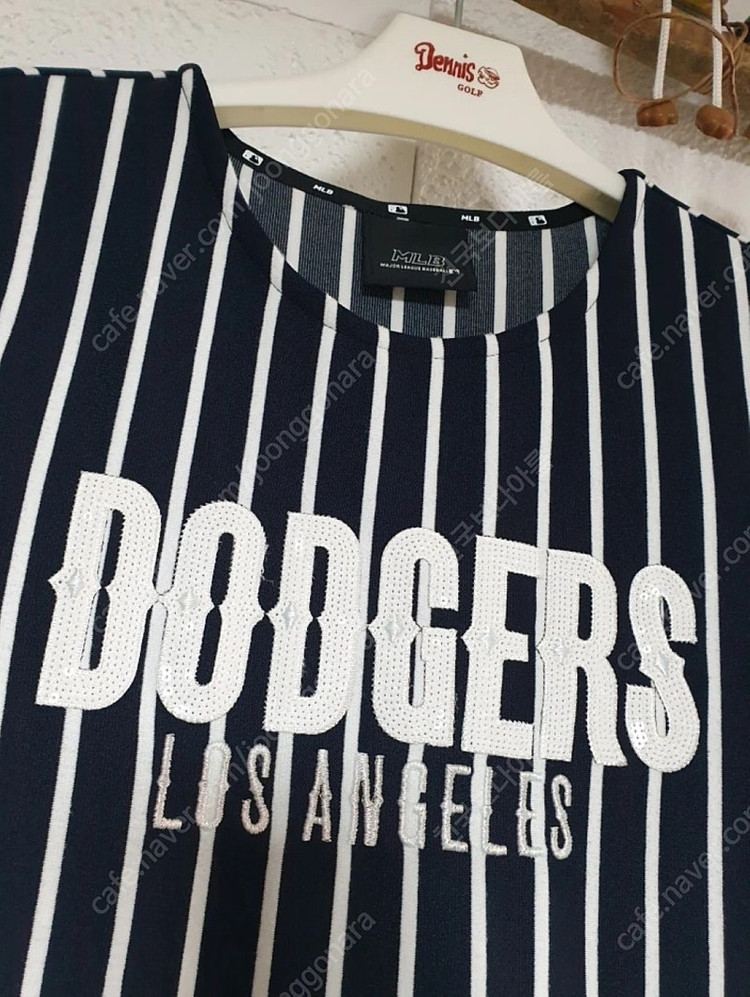 MLB 비즈장식 스트라이프 원피스--2