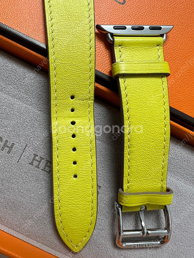 에르메스 애플워치 싱글투어 스트랩 41mm 라임 컬러--3