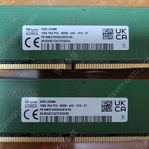 하이닉스 DDR5 5600 16GB 2개 A다이 언락 메모리 팝니다.