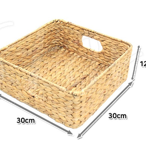 옥잠화 정사각손잡이 바구니 해초 라탄 바스켓 짚 과일바구니 선물바구니 다용도바구니
