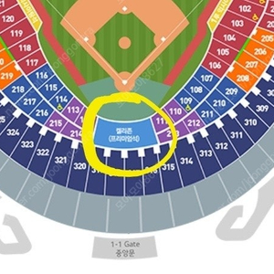 7월 26일(금) LG트윈스 vs 한화이글스 잠실야구장 ​켈리존 4열 1석 통로석 양도합니다.