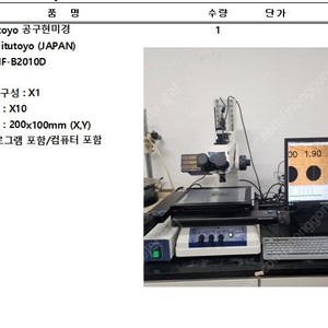 중고 Mitutoyo 공구현미경 판매합니다