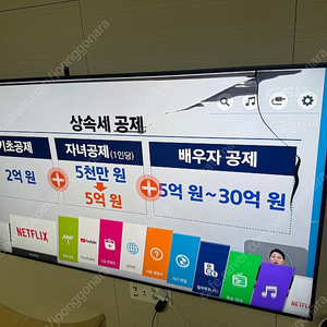 LG 65인치 TV 속 액정 크랙