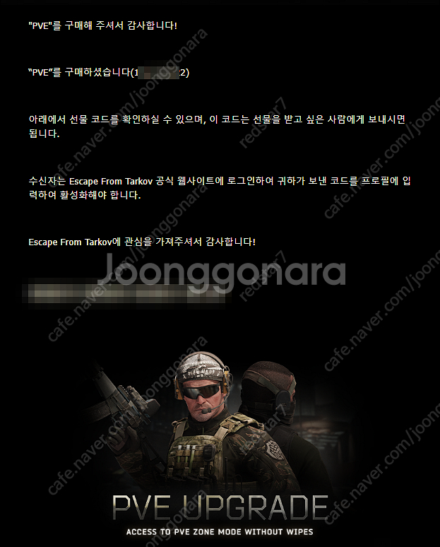 타르코프 유럽외지역(other) PVE 코드 판매합니다--0