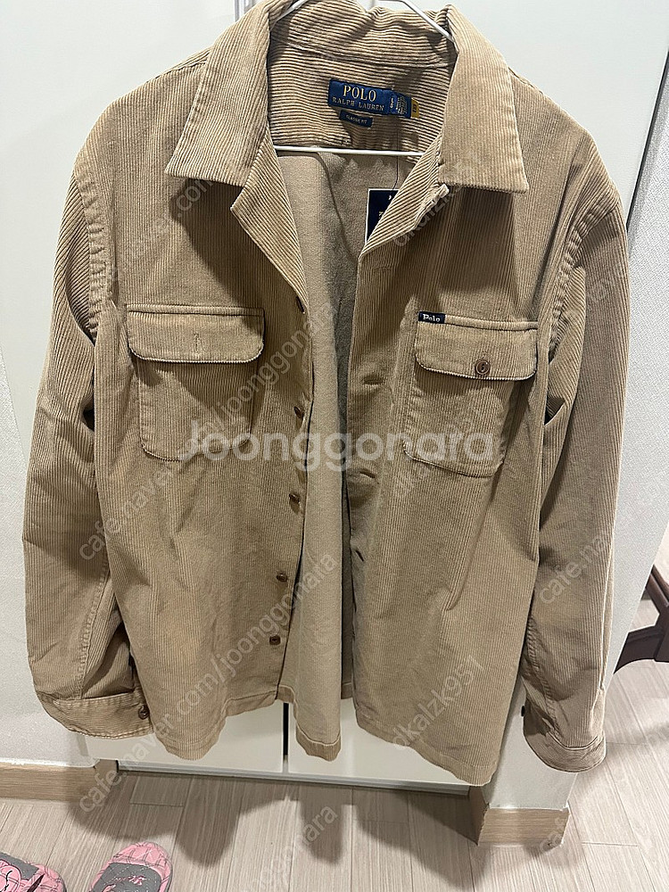 폴로 랄프로렌 코듀로이 셔츠 자켓 탄 L 새제품--0