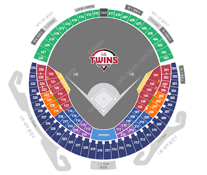 8/1(목) 잠실야구장 LG트윈스 vs 삼성라이온즈 3루 오렌지석 220블럭 2연석 판매