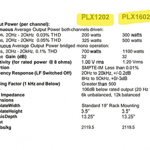 qsc 파워앰프 plx1202/ plx 1602