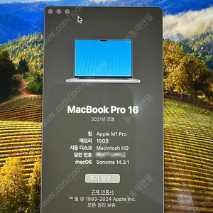 애플 맥북 16인치 m1 pro 기본형 애플케어