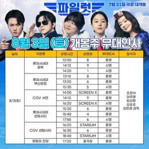 8/3(토) 파일럿 부산 무대인사 연석 정가이하 할인양도