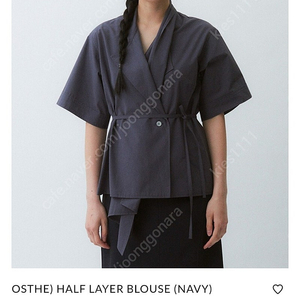 (새상품) osthe 오스더 HALF LAYER BLOUSE 블라우스 자켓 (NAVY)