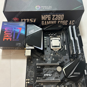 i7 9700K MSI Z390 GAMING EDGE AC WIFI 지스킬 DDR4 32G CL18 3600 +EVGA 수냉쿨러