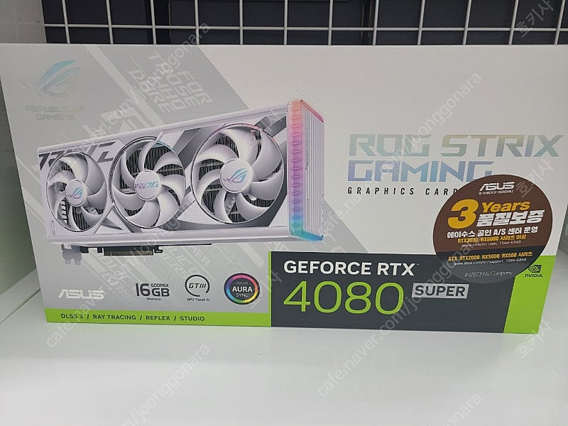 ASUS ROG STRIX 지포스 RTX 4080 SUPER GAMING D6X 16GB White