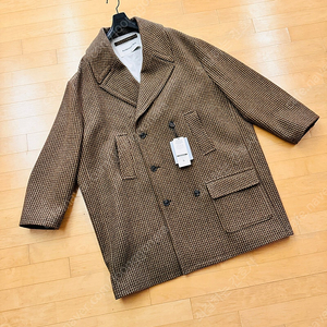 [앤더슨벨] 울 더블 브레스티드 코트 awa438u, BROWN CHECK