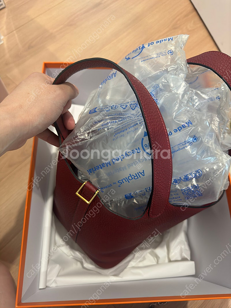 에르메스 피코탄 22 루즈아쉬 금장--1