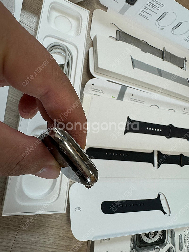 애플워치5 스테인리스 실버 44mm 셀롤러 (상태 굿)--5