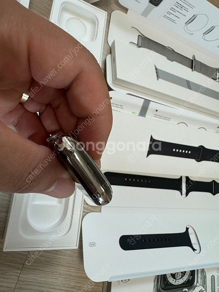 애플워치5 스테인리스 실버 44mm 셀롤러 (상태 굿)--7