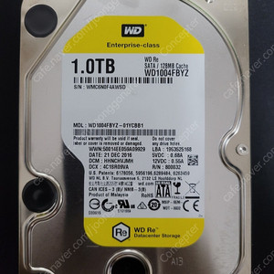 데스크탑용 웨스턴디지털(WD) HDD 3.5인치 SATA 하드디스크 1TB 팝니다.