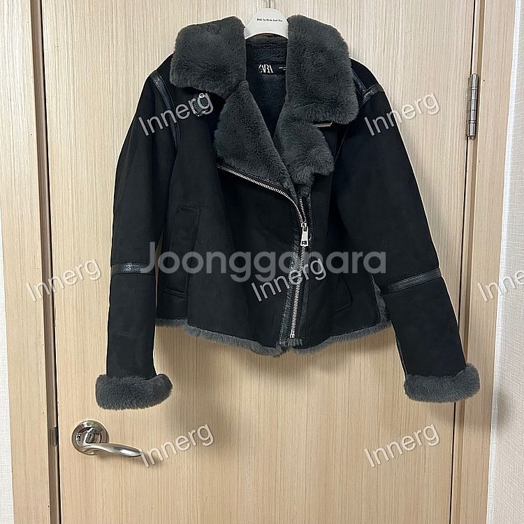 자라 에코퍼 무스탕 숏자켓 숏코트 겨울자켓코트 블랙자켓...--2