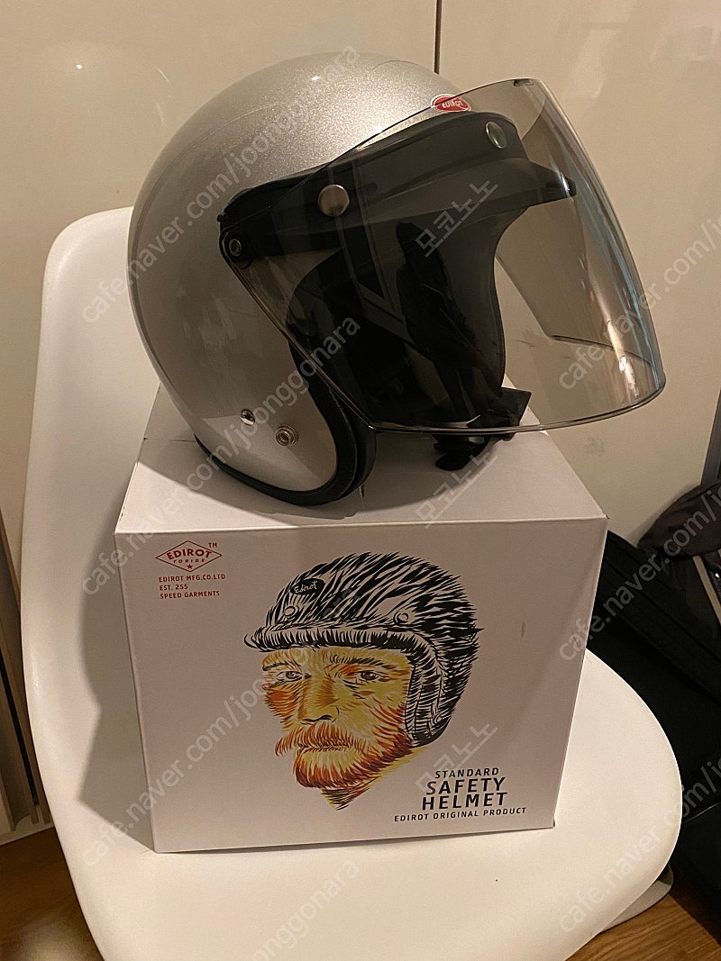 에딜롯 소두핏 실버 헬멧 xs +쉴드 + 버프