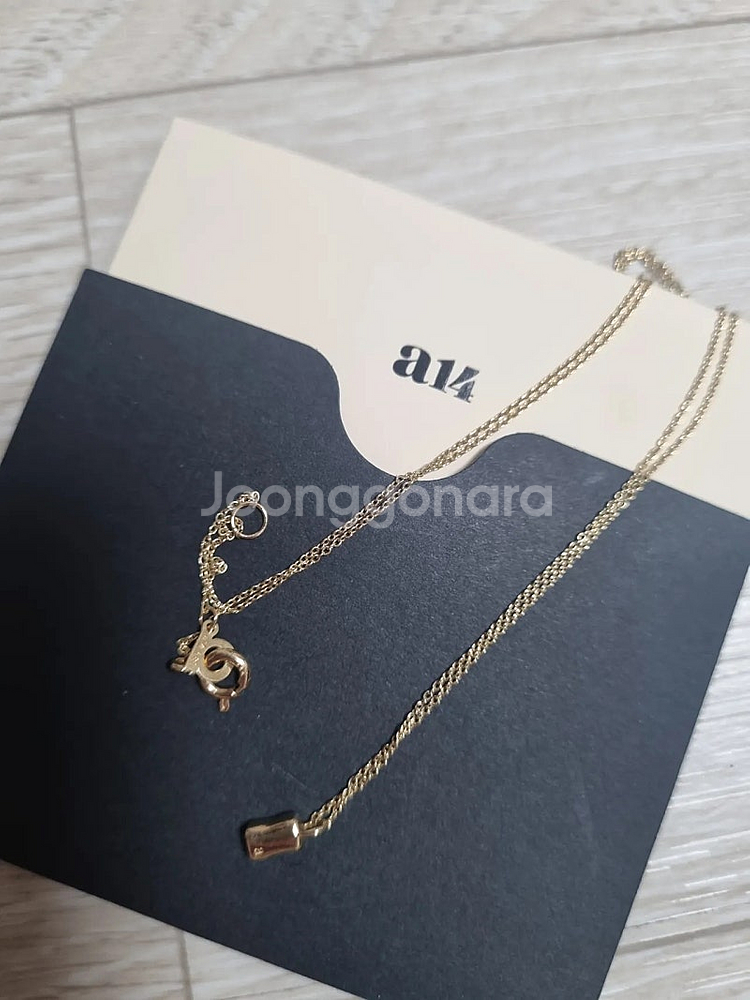 14k 네츄럴 스퀘어 솔리드 목걸이--4