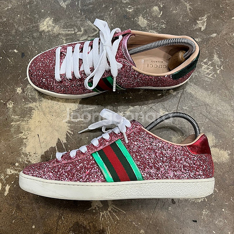 37) 정품 GUCCI 구찌 글리터 스니커즈 메이드인 ...--5