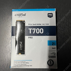 [미개봉] 마이크론 CRUCIAL T700 PCIe5.0 SSD 2TB 판매